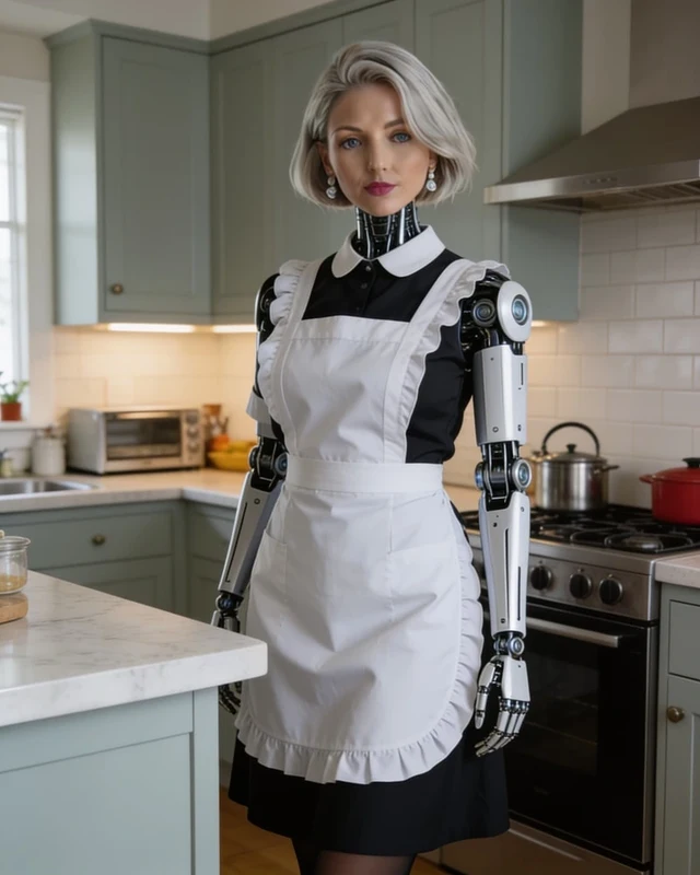 Ingrid, Your Wife's Android Housekeeper — adult fictional android portrait